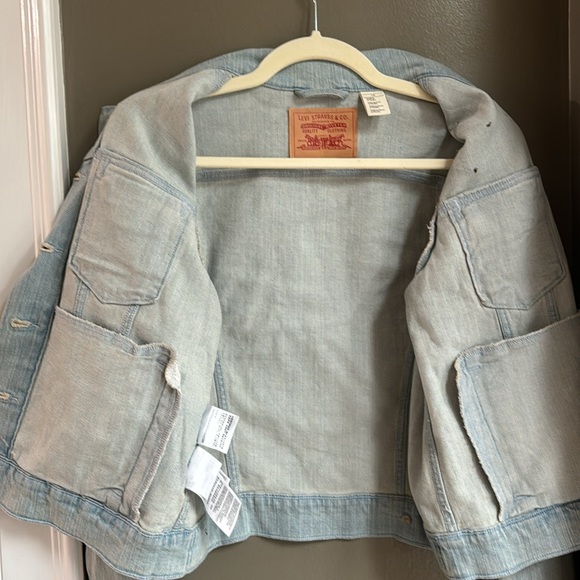 Levi Strauss & CO. Lightning Bolts Chevron Patches Light Wash Denim Jacket Large - Picture 7 of 11